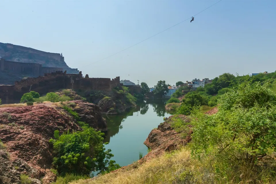 Flying fox time on Rajasthan with teenagers