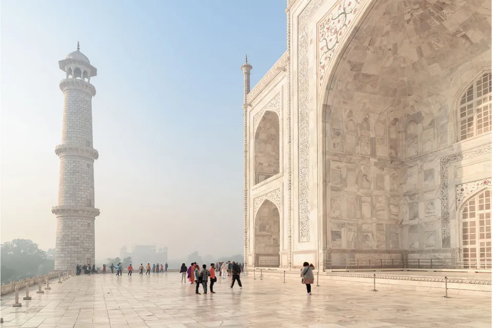Pink marble minarets on Simply Rajasthan