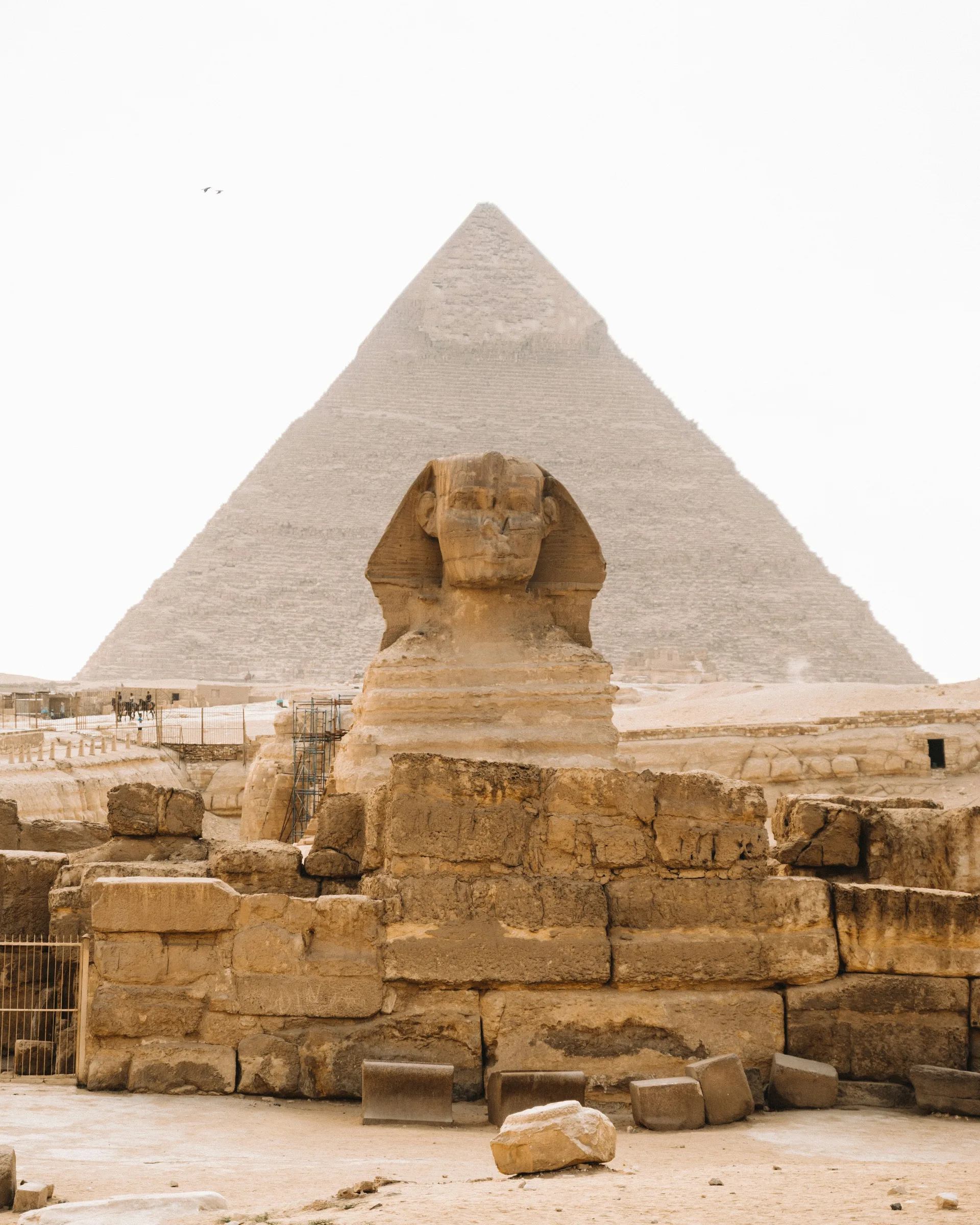 The Great Sphinx and a pyramid at Giza, Egypt