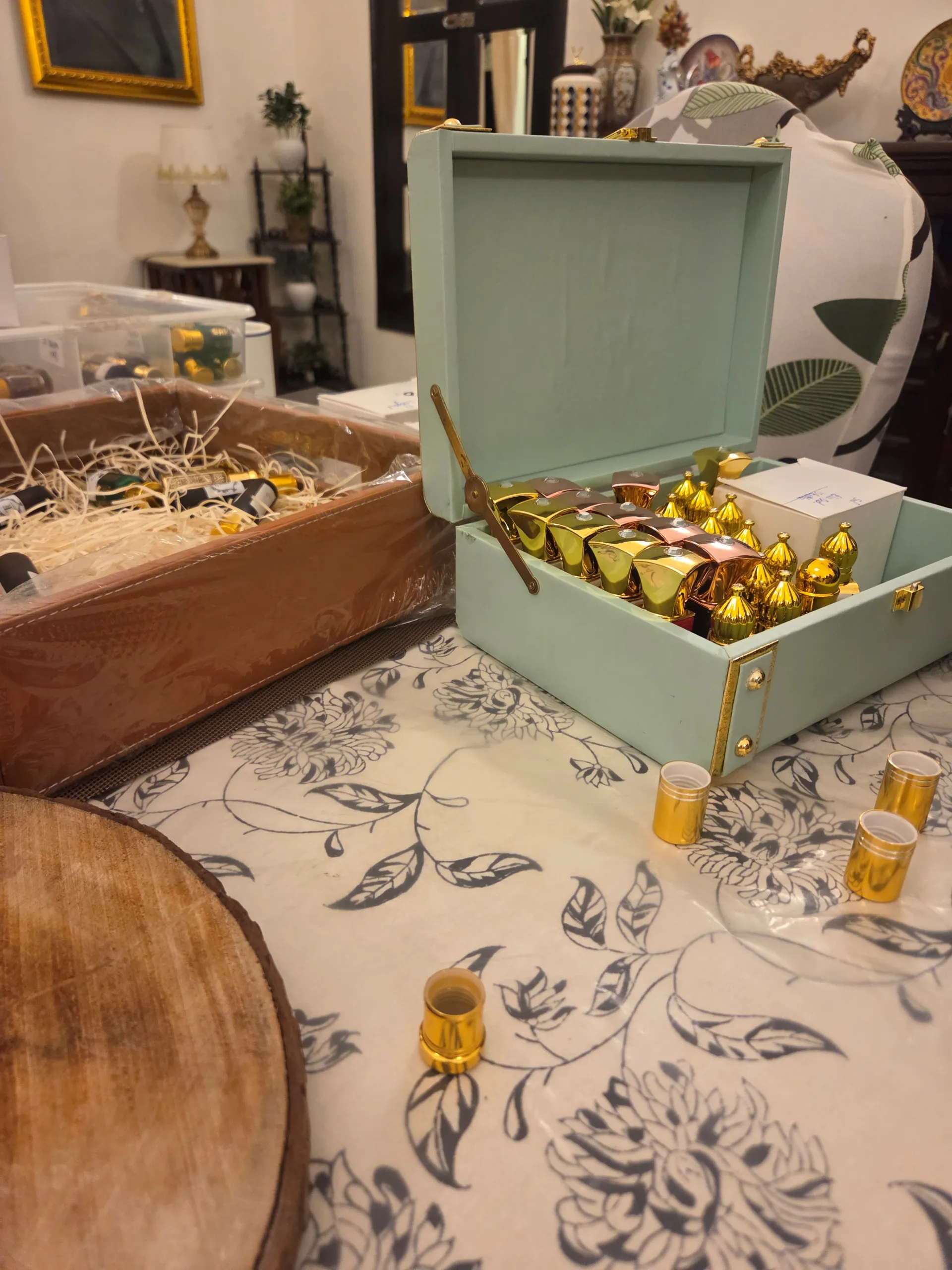 A collection of attar perfume bottles in Kannauj