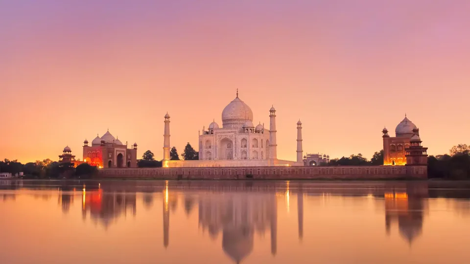 Indian palace architecture at sunrise